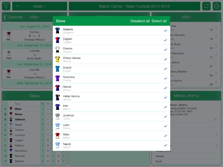 Italian Football Serie A 2016-2017 - Match Centre screenshot-3
