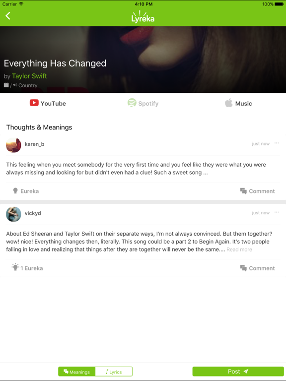 Screenshot #5 pour Lyreka - Song Lyrics and Meanings