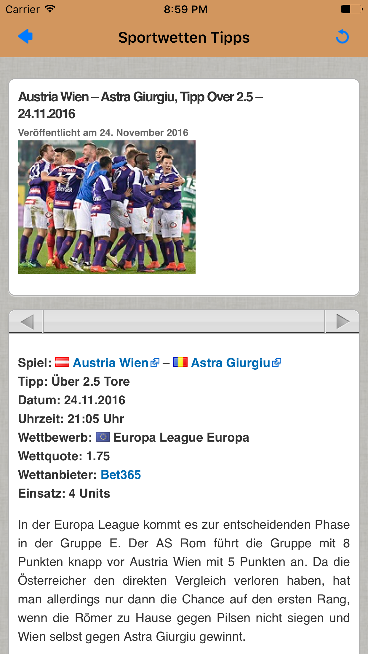 Sportwetten Tipps der Wettbasis screenshot 3
