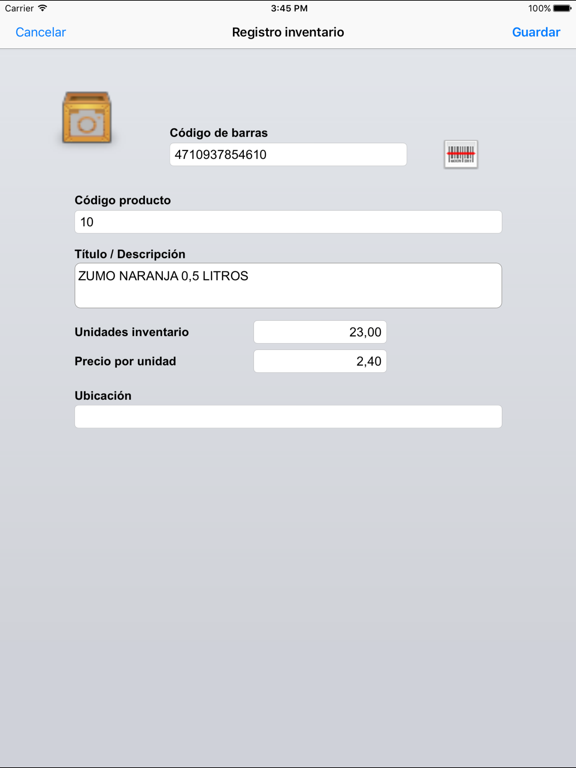 Simple Inventario iPad screenshot 3 - Business app