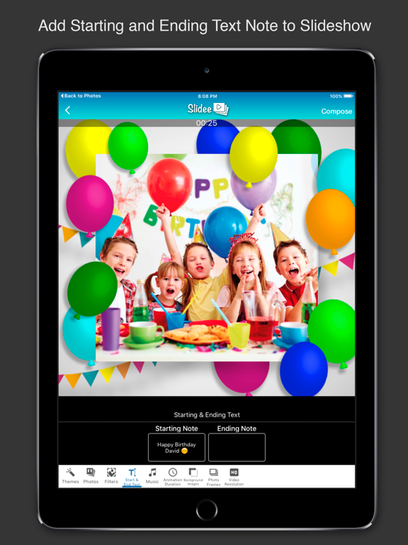 Photo Slideshow Maker w/ Music iPad screenshot 4 - Photo & Video app