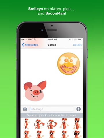 BaconMoji bacon emoji stickers screenshot 3