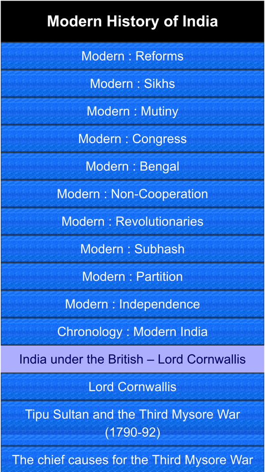 modern history of India - 1.2 - (iOS)