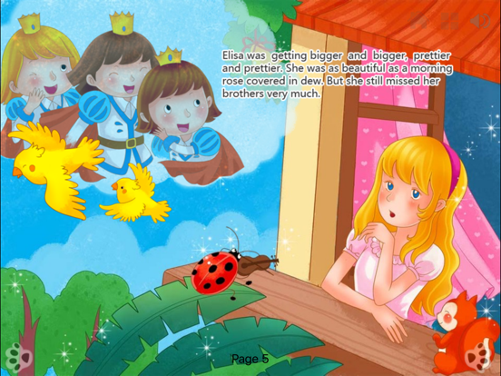 Screenshot #6 pour The Wild Swans - Bedtime Fairy Tale iBigToy