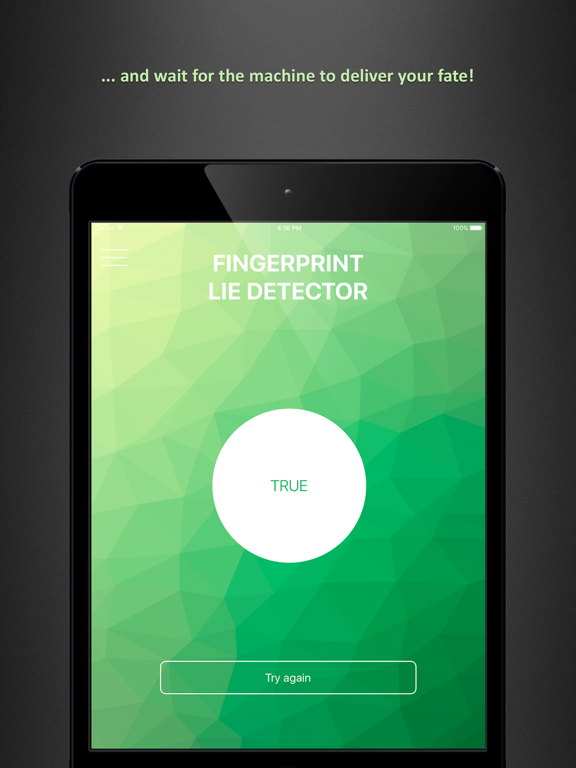 Fingerprint Lie Truth Detector Prank iPad screenshot