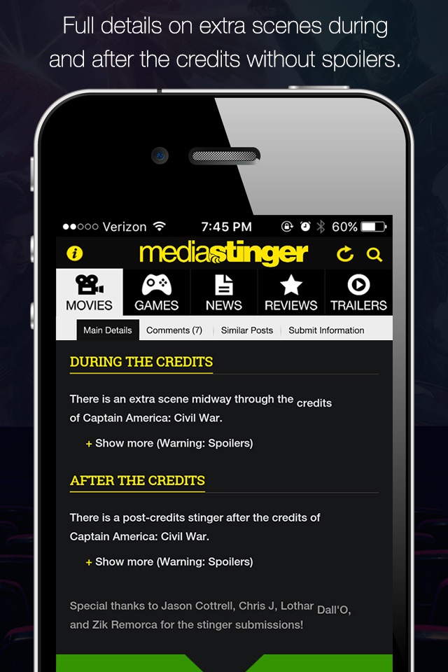 MediaStinger - Movie and Video Game After Credits screenshot 3