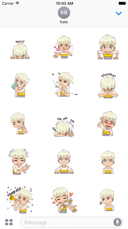 About Sam Animated for iMessage by AMSTICKERS