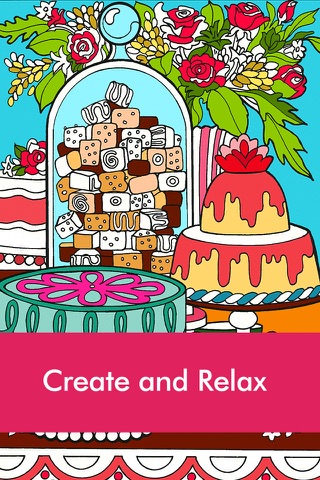 Free Fun Adult Coloring Book - FOOD: Coloring Book for Adults & Stress Relieving Color Therapy screenshot 2