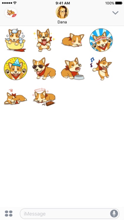 Playful Corgi stickers for iMessage