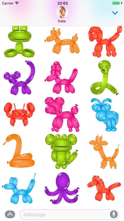 Animal balloons - Stickers for iMessage