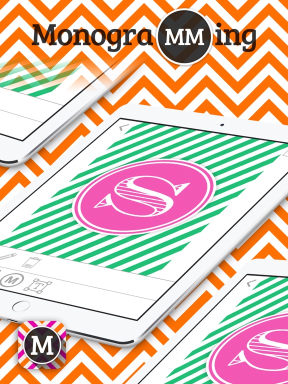 Screenshot #5 pour MonograMMing - Fonds d'écran personnalisés avec monogramme autocollants et des modèles de paillettes chevron