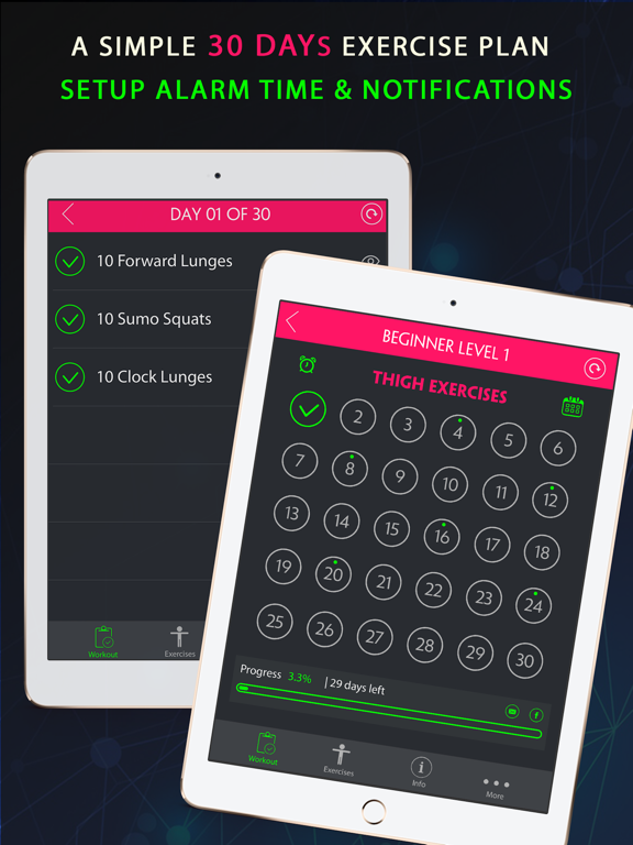 30 Day Thigh Slimming Fitness Challenges iPad screenshot 4 - Health & Fitness app