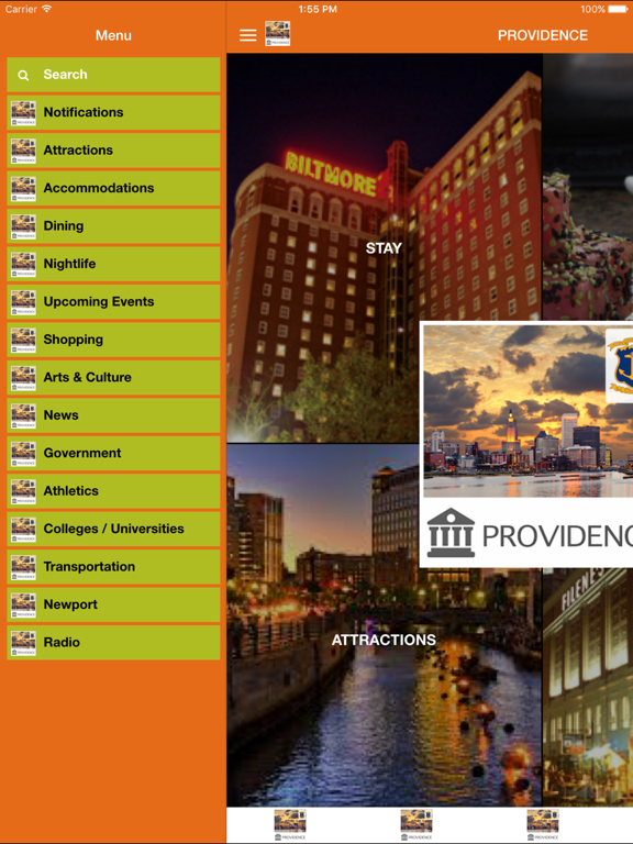 Providence RI iPad screenshot 2 - Travel app