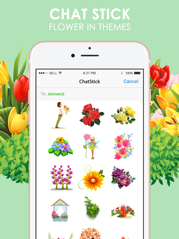 Screenshot #4 pour Flower Emoji Stickers Keyboard Themes ChatStick