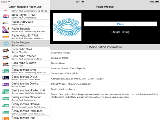 Screenshot #5 pour Czech Republic Radio Player (Česká republika rádio, čeština, Česko, Český)