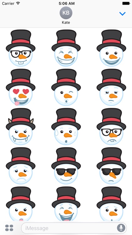 Snowman Face Stickers - Christmas Snowman