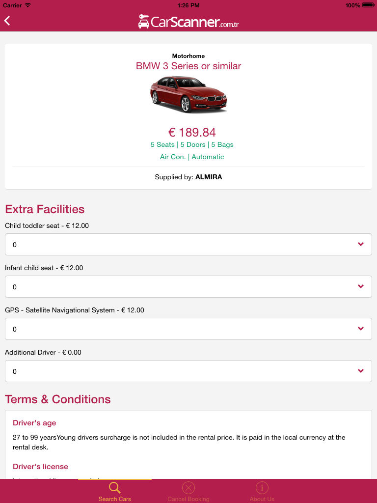 Rent a car - Carscanner.com.tr screenshot 7