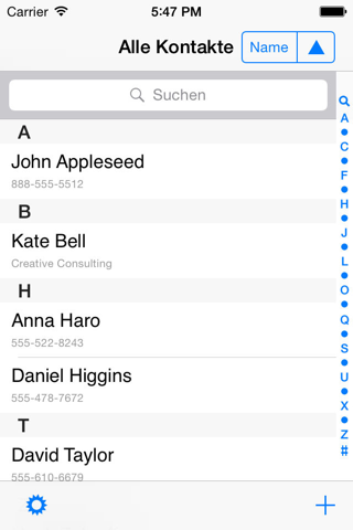 Contacts last entries & search screenshot 2