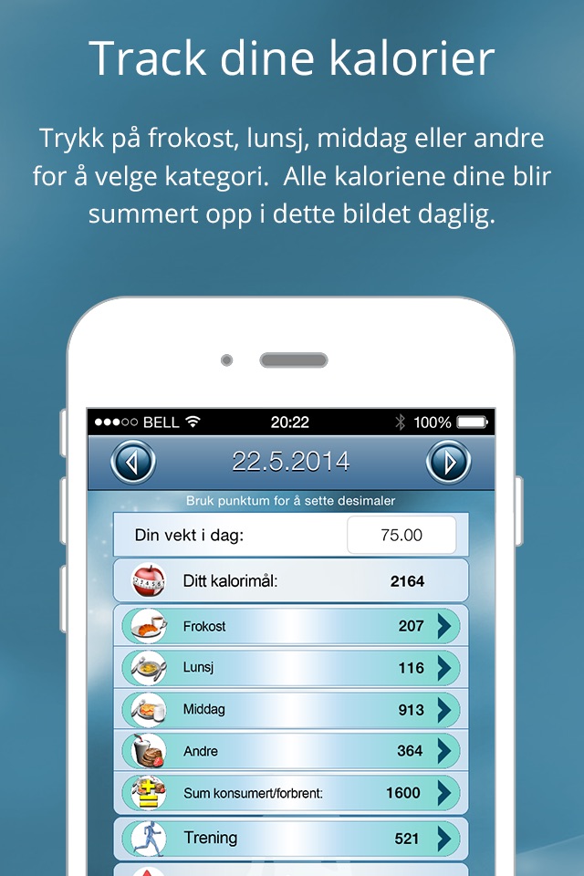 Kaloriteller - Slanke app screenshot 4
