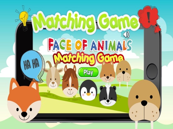 Animals face remember for kids preschool matching