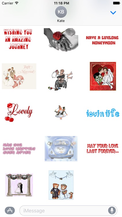 Wedding wishes stickers for iMessage