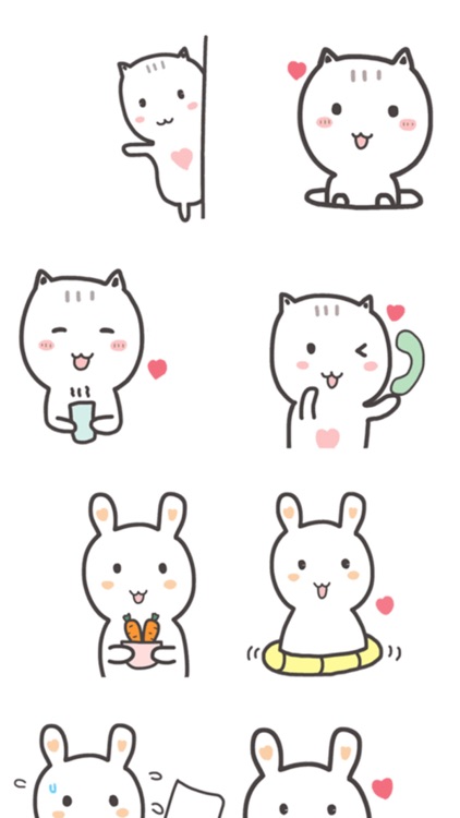 Little Kitty and Rabbit - Stickers! by Nurlan Ispayev