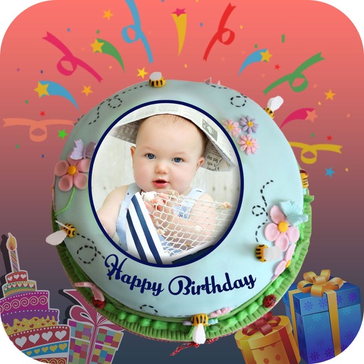 Photo Name on Kids Birthday Cake icon