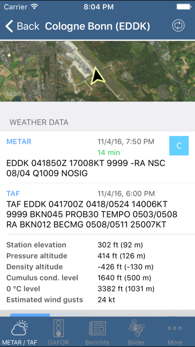 Aviation weather Screenshot