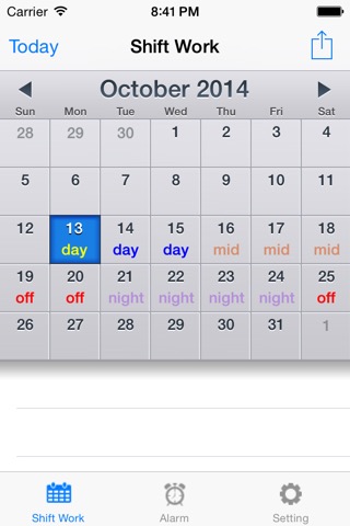 Shift worker's calendar Liteのおすすめ画像1