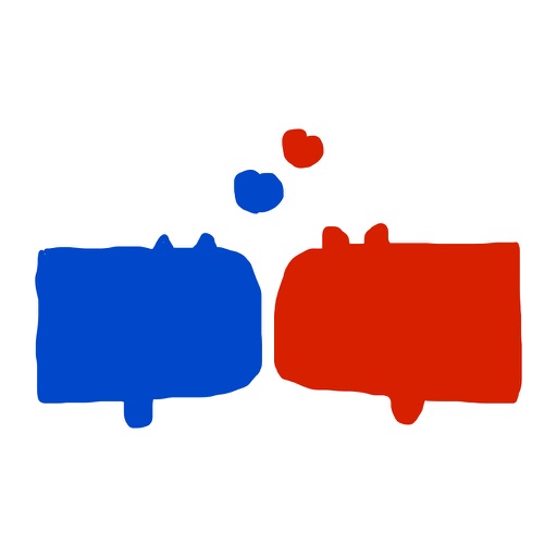 Balloon Blue Dog and Red Cat Sticker