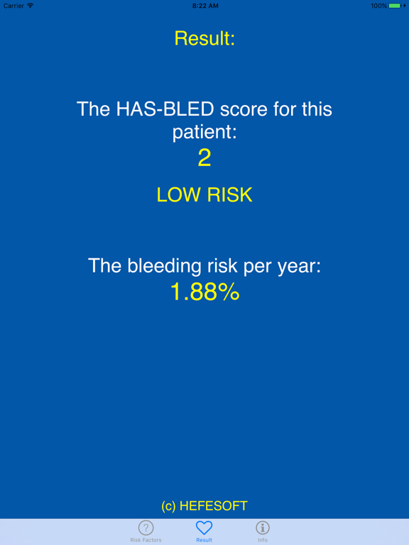 Télécharger HAS-BLED Bleeding Risk Score Calculator pour iPhone / iPad sur  l'App Store (Medecine)