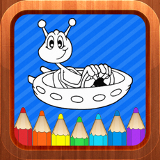 Activities of Alien Monster Cartoon Toddlers Kids Coloring Books