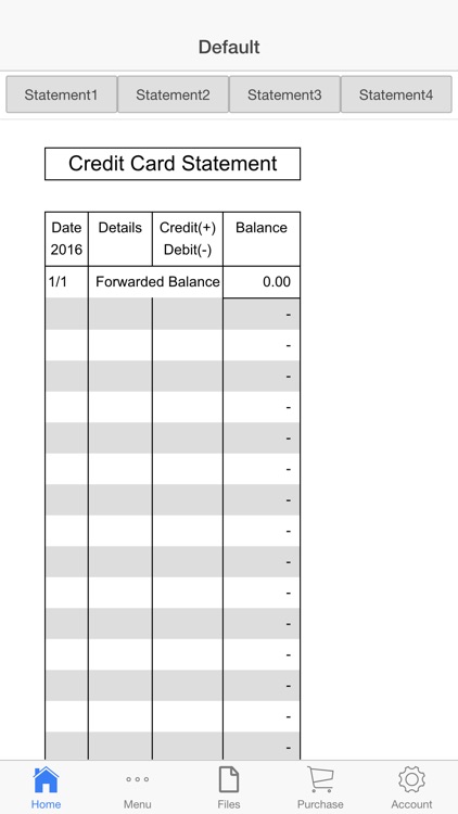 Credit Card Ledger