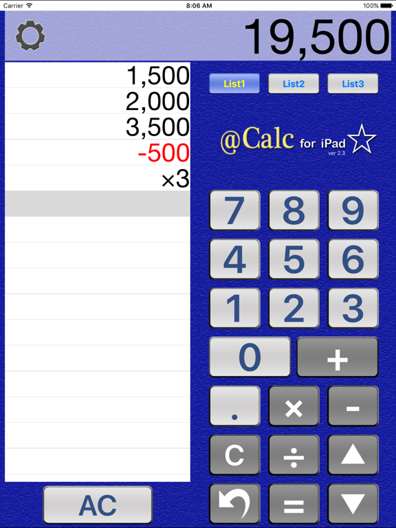 Screenshot #4 pour ACalc (Calculator with a list)