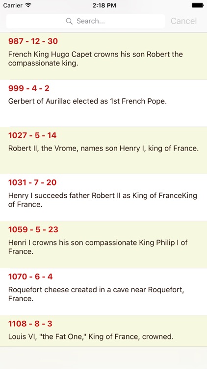 Timeline of France history expert offline