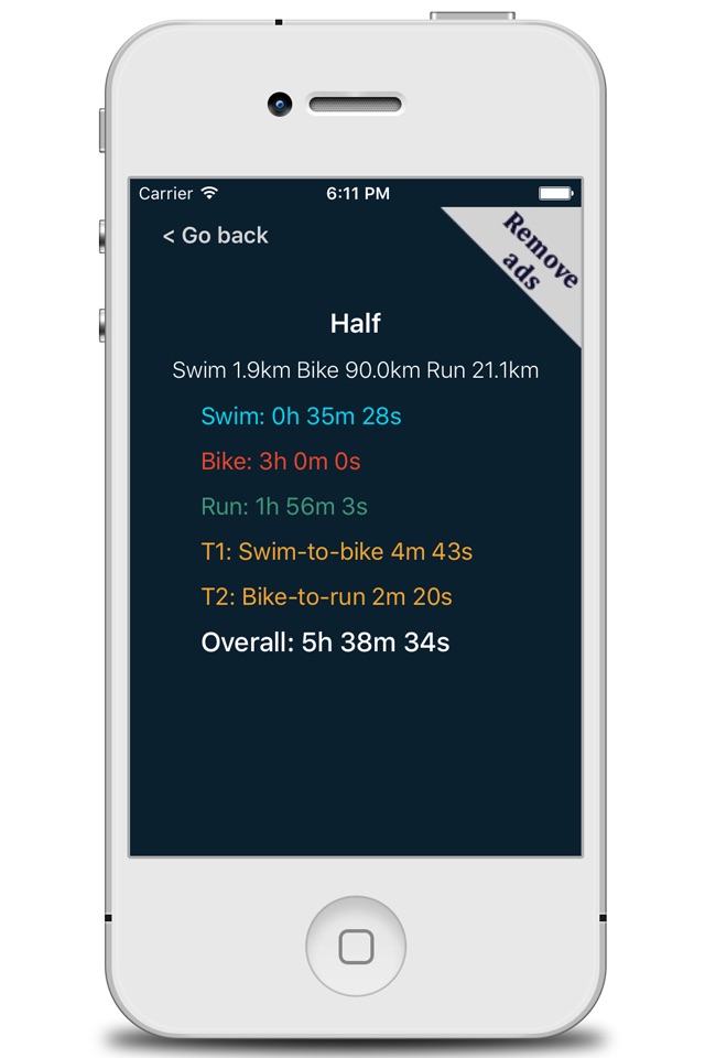 SBR Triathlon Calculator screenshot 3