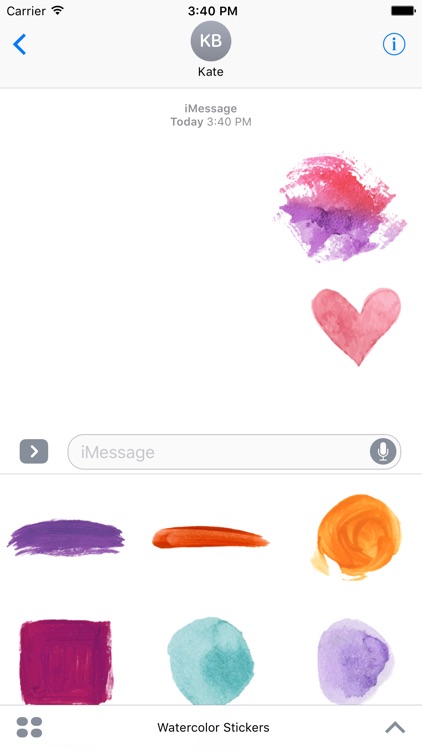Watercolor Stickers For iMessage