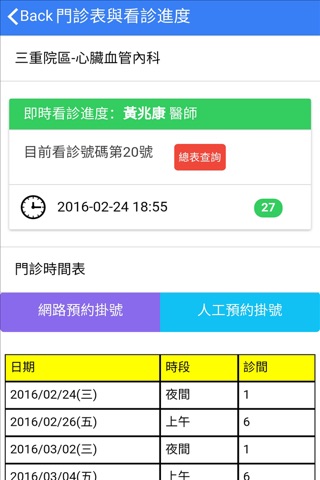 新北市聯合醫院門診查詢(板橋、三重院區) screenshot 2