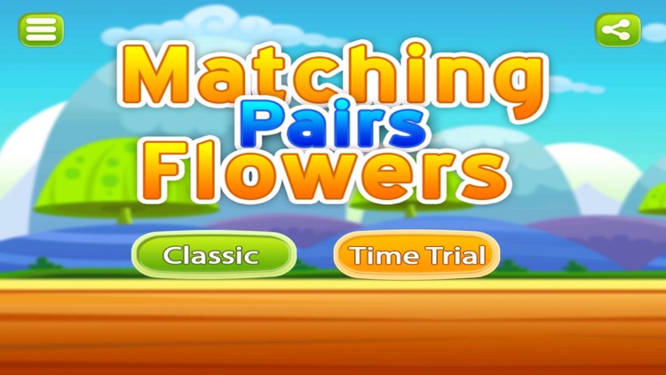 Matching Pairs Flowers-Flashcard Game For Toddlers
