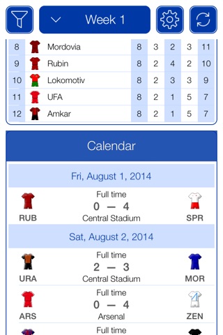 Russian Football 2011-2012 - Mobile Match Centre screenshot 2