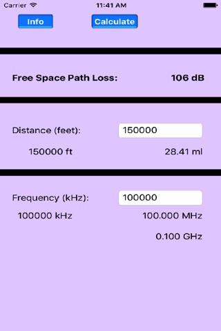 RF Free Space Path Loss Toolkit screenshot 2