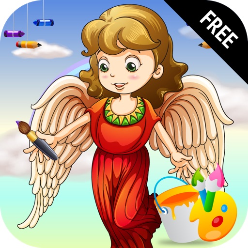 Kids Angel Coloring Icon