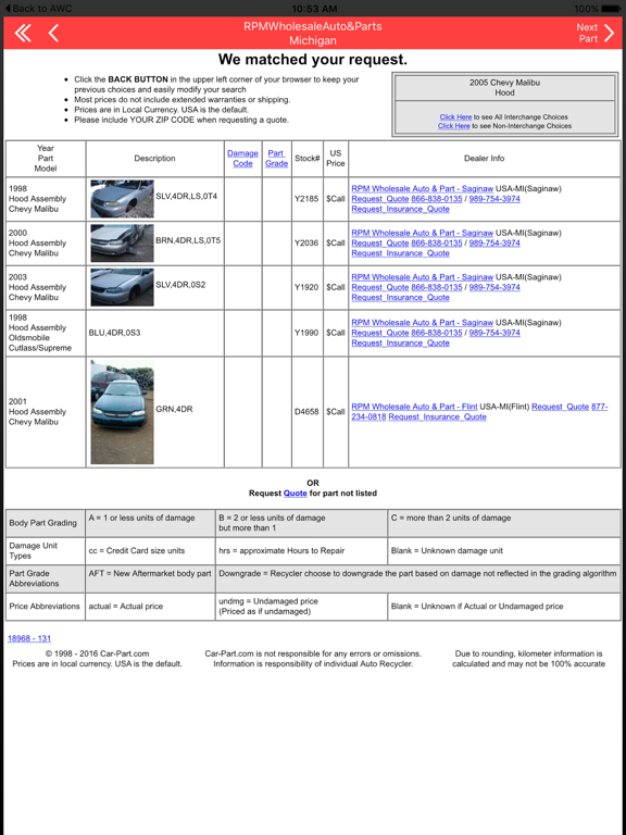 Screenshot #6 pour RPM Wholesale Auto & Parts - Michigan