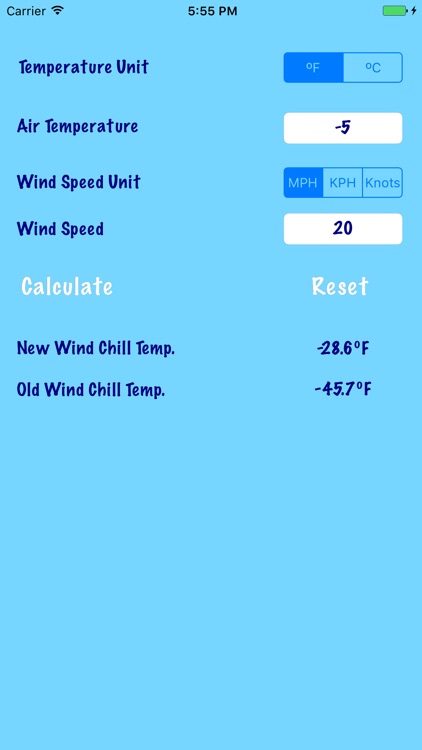 Wind Chill Calculator