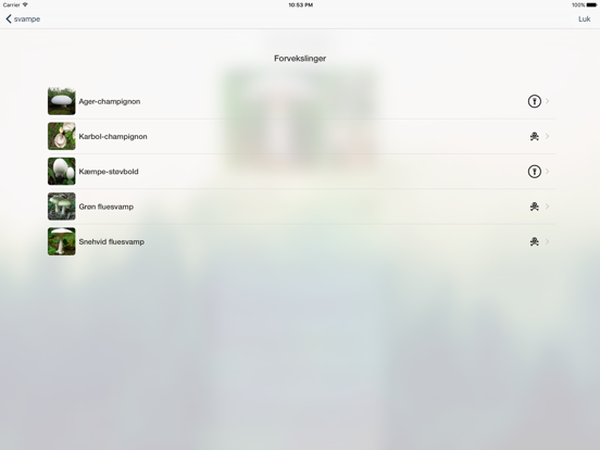 SvampeGuide iPad screenshot 4 - Reference app