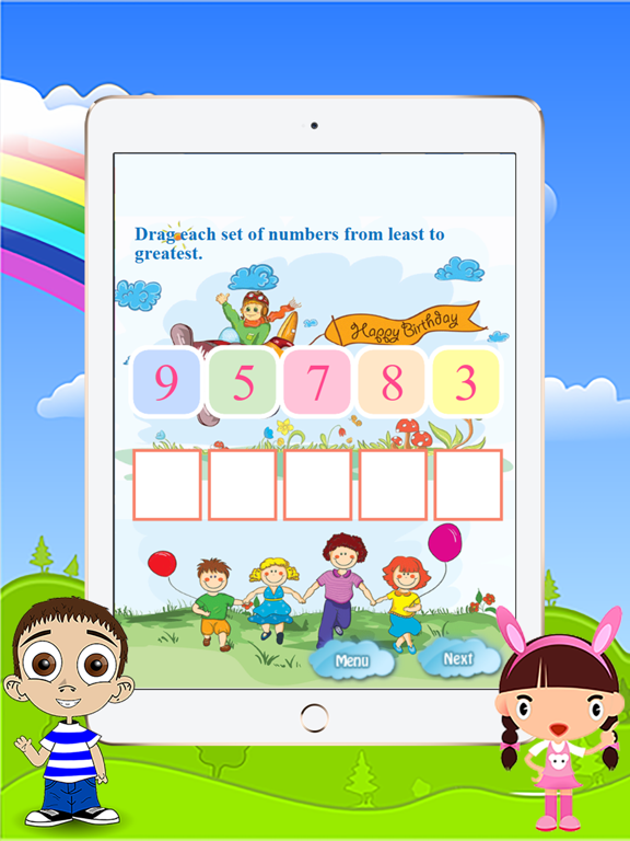 First Fun Ordering Math Games for All Kindergarten iPad screenshot