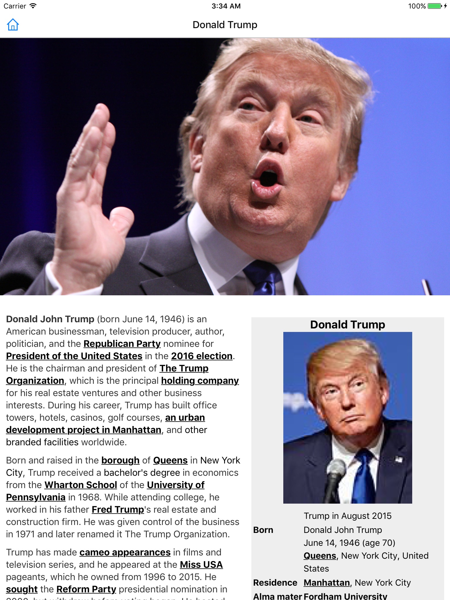 CHI Encyclopedia of Donald Trump screenshot 2