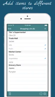shopping list - multiple grocery shop lists iphone screenshot 1