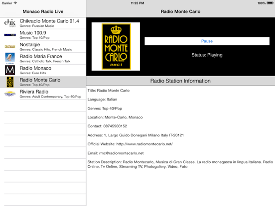 Screenshot #4 pour Monaco Radio Live Player (French / le français)