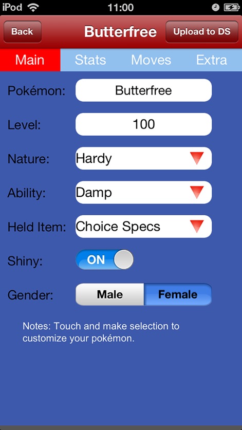 PokéTools for Pokemon - poketools-pokemon-customization-screen